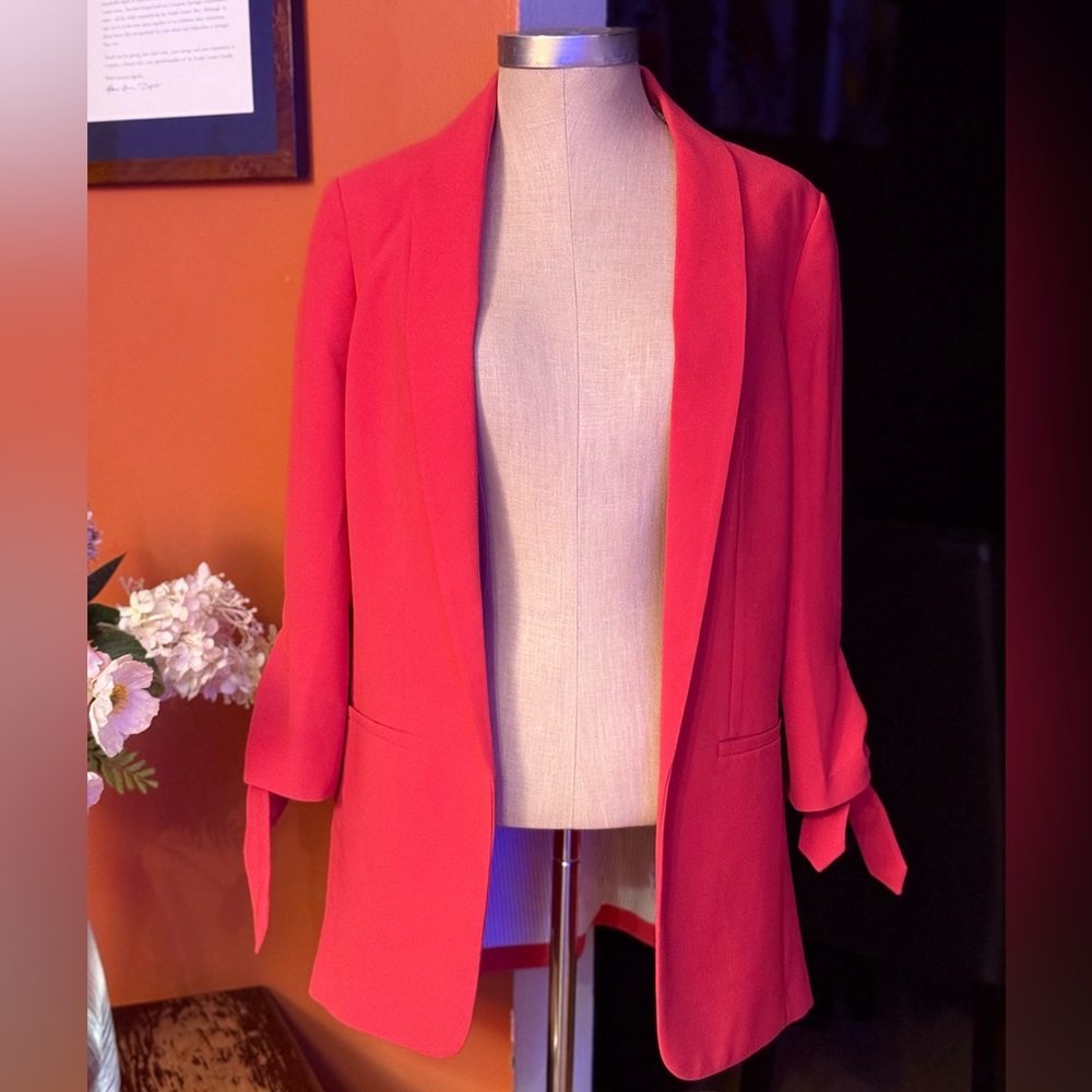 Express Tie Sleeve Boyfriend Blazer